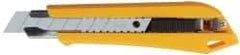 Olfa - Snap Utility Knife - 3.94" High Carbon Tool Steel Blade, Yellow & Black ABS Plastic/Stainless Steel Handle, 1 Blade Included - Makers Industrial Supply