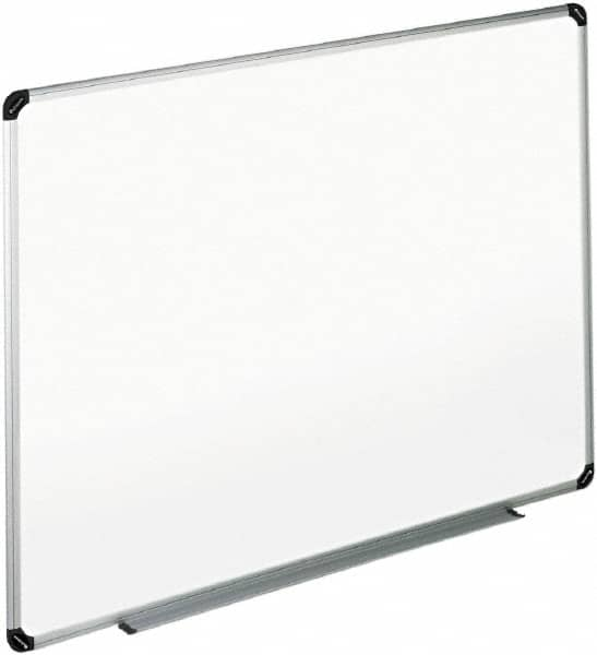 UNIVERSAL - 36" High x 48" Wide Erasable Melamine Marker Boards - Aluminum/Plastic Frame, 49.67" Deep, Includes Accessory Tray/Rail & Mounting Kit - Makers Industrial Supply