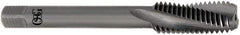 OSG - M4x0.70 Metric Coarse 3 Flute Modified Bottoming Spiral Flute Tap - Solid Carbide, Bright Finish, 52mm OAL, Right Hand Flute, Right Hand Thread, H3, Series 389 - Makers Industrial Supply