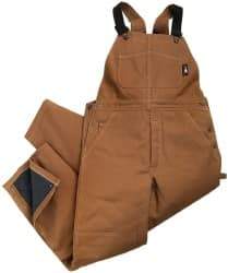 PRO-SAFE - Size L, Brown, Zipper, Cold Weather Bib Overall - Cotton, Nylon, 5 Pockets, Elastic Suspenders, Reinforced Knees, Brass Leg Zipper - Makers Industrial Supply