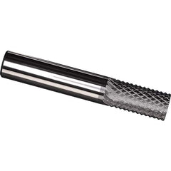 Made in USA - 1/4" Diam, 1" LOC, Plain End, Solid Carbide Diamond Pattern Router Bit - Right Hand Cut, 3" OAL, 1/4" Shank Diam, Use on Carbon & Honeycomb, Carbon Fiber, Composite, Fiberglass, Graphite - Makers Industrial Supply