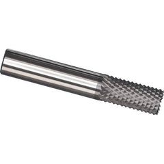 Made in USA - 1/8" Diam, 1/2" LOC, Burr End, Solid Carbide Diamond Pattern Router Bit - Right Hand Cut, 1-1/2" OAL, 1/8" Shank Diam, Use on Carbon & Honeycomb, Carbon Fiber, Composite, Fiberglass, Graphite - Makers Industrial Supply