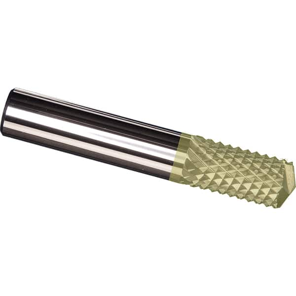 Made in USA - 1/2" Diam, 1" LOC, Drill Point End, Solid Carbide Diamond Pattern Router Bit - Right Hand Cut, 3" OAL, 1/2" Shank Diam, Use on Carbon & Honeycomb, Carbon Fiber, Composite, Fiberglass, Graphite - Makers Industrial Supply