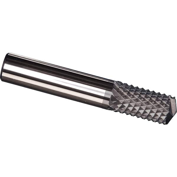 Made in USA - 1/4" Diam, 3/4" LOC, Drill Point End, Solid Carbide Diamond Pattern Router Bit - Right Hand Cut, 2-1/2" OAL, 1/4" Shank Diam, Use on Carbon & Honeycomb, Carbon Fiber, Composite, Fiberglass, Graphite - Makers Industrial Supply