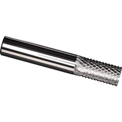 Made in USA - 1/8" Diam, 1/2" LOC, Plain End, Solid Carbide Diamond Pattern Router Bit - Right Hand Cut, 1-1/2" OAL, 1/8" Shank Diam, Use on Carbon & Honeycomb, Carbon Fiber, Composite, Fiberglass, Graphite - Makers Industrial Supply