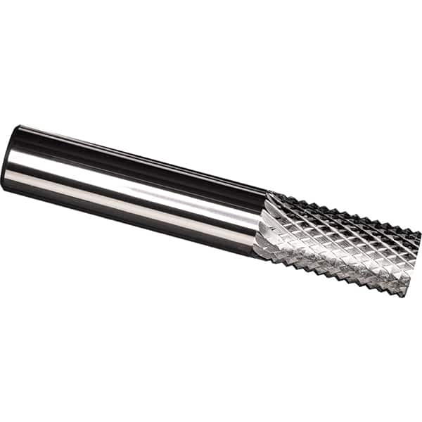 Made in USA - 1/4" Diam, 1" LOC, Plain End, Solid Carbide Diamond Pattern Router Bit - Right Hand Cut, 2-1/2" OAL, 1/4" Shank Diam, Use on Carbon & Honeycomb, Carbon Fiber, Composite, Fiberglass, Graphite - Makers Industrial Supply