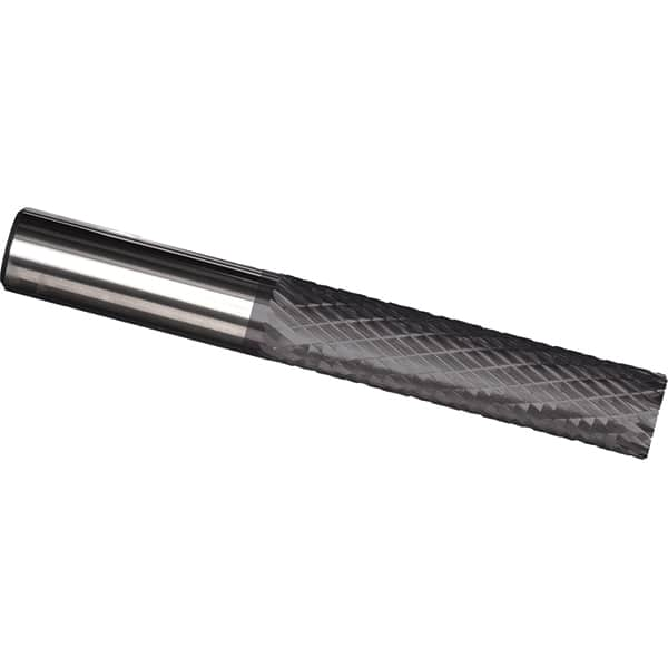 Made in USA - 1/2" Diam, 1" LOC, Plain End, Solid Carbide Diamond Pattern Router Bit - Right Hand Cut, 3" OAL, 1/2" Shank Diam, Use on Cast Iron, Stainless, Steel, Titanium - Makers Industrial Supply