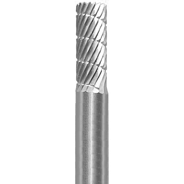 Made in USA - 6mm Cut Diam, 0.2362" Shank Diam, Cylinder Head Aluma Cut Burr - Carbide, 16mm LOC, 50mm OAL - Makers Industrial Supply