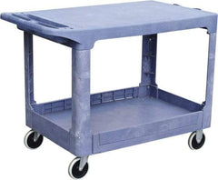 Value Collection - 500 Lb Capacity, 19" Wide x 38" Long x 33" High Shelf Cart - 2 Shelf, Plastic, 2 Rigid/2 Swivel Casters - Makers Industrial Supply