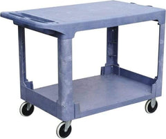 Value Collection - 500 Lb Capacity, 26" Wide x 46" Long x 33" High Shelf Cart - 2 Shelf, Plastic, 2 Rigid/2 Swivel Casters - Makers Industrial Supply