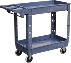 Value Collection - 500 Lb Capacity, 17" Wide x 39-3/4" Long x 33-1/4" High Shelf Cart - 2 Shelf, Plastic, 2 Rigid/2 Swivel Casters - Makers Industrial Supply