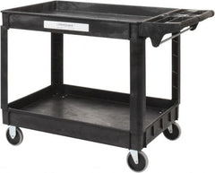 Value Collection - 500 Lb Capacity, 25-1/2" Wide x 46" Long x 33-1/4" High Shelf Cart - 2 Shelf, Plastic, 2 Rigid/2 Swivel Casters - Makers Industrial Supply