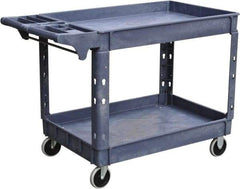 Value Collection - 500 Lb Capacity, 25-1/2" Wide x 46" Long x 33-1/4" High Shelf Cart - 2 Shelf, Plastic, 2 Rigid/2 Swivel Casters - Makers Industrial Supply