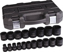 GearWrench - 19 Piece 1/2" Drive Standard Impact Socket Set - 6 Points, 3/8 to 1-1/16", Inch Measurement Standard - Makers Industrial Supply