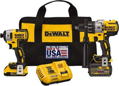 DeWALT - 20 Volt Cordless Tool Combination Kit - Includes 1/2" Brushless Hammerdrill & 1/4" Brushless Compact Impact Driver, Lithium-Ion Battery Included - Makers Industrial Supply