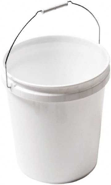 SEYMOUR-MIDWEST - 5 Gal, Plastic Round Natural (Color) Bucket & Pail Kit - Handle Included - Makers Industrial Supply