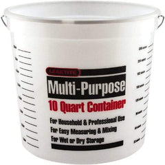 SEYMOUR-MIDWEST - 10 Qt, Plastic Round White Bucket & Pail Kit - Handle Included - Makers Industrial Supply