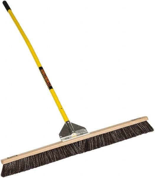 SEYMOUR-MIDWEST - 36" General Purpose Polypropylene Push Broom - 3" Bristle Length, Wood Block, Bolt-On Handle Connection, Handle Included - Makers Industrial Supply