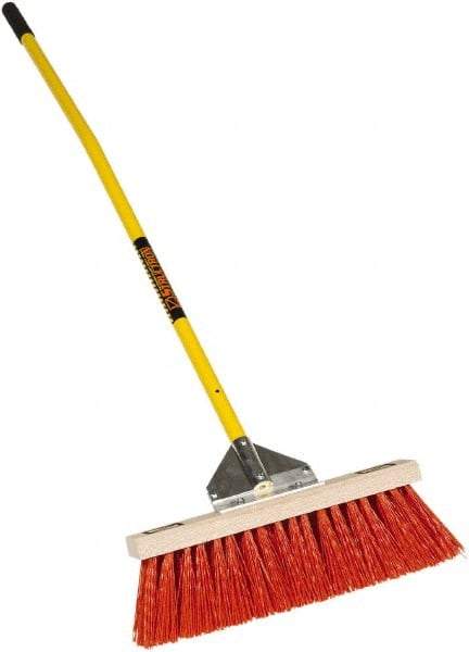 SEYMOUR-MIDWEST - 18" Rough Surface Polypropylene Push Broom - 5-1/2" Bristle Length, Wood Block, Bolt-On Handle Connection, Handle Included - Makers Industrial Supply