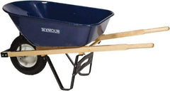 SEYMOUR-MIDWEST - 6 Cu Ft Capacity Wheelbarrow with 8" Pneumatic Wheel - Wood Handle, 59-3/4" Long x 25" Wide x 13-1/4" High, Blue - Makers Industrial Supply