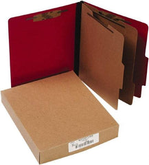 ACCO - 11 x 8 1/2", Letter Size, Executive Red, File Folders with Top Tab - Right of Center Tab Cut Location - Makers Industrial Supply