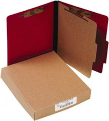 ACCO - 11 x 8 1/2", Letter Size, Executive Red, File Folders with Top Tab - Right of Center Tab Cut Location - Makers Industrial Supply