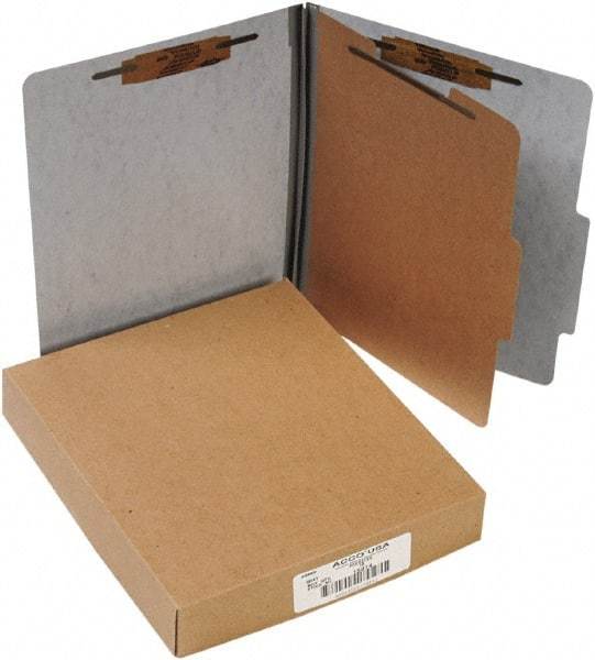 ACCO - 11 x 8 1/2", Letter Size, Gray, File Folders with Top Tab - Right of Center Tab Cut Location - Makers Industrial Supply