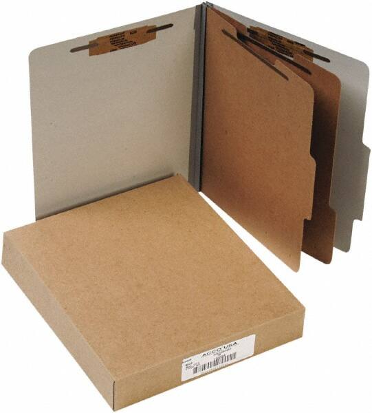 ACCO - 11 x 8 1/2", Letter Size, Gray, File Folders with Top Tab - Right of Center Tab Cut Location - Makers Industrial Supply