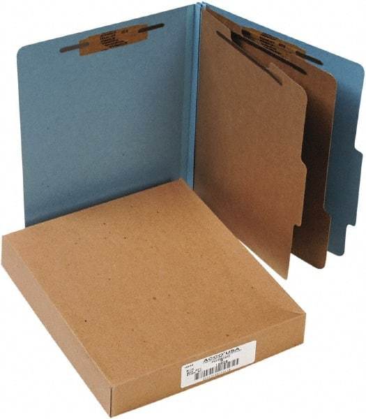 ACCO - 11 x 8 1/2", Letter Size, Sky Blue, File Folders with Top Tab - Right of Center Tab Cut Location - Makers Industrial Supply