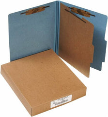 ACCO - 11 x 8 1/2", Letter Size, Sky Blue, File Folders with Top Tab - Right of Center Tab Cut Location - Makers Industrial Supply