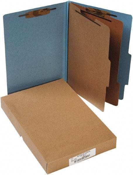 ACCO - 14 x 8 1/2", Legal, Sky Blue, File Folders with Top Tab - Right of Center Tab Cut Location - Makers Industrial Supply