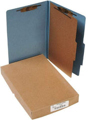 ACCO - 14 x 8 1/2", Legal, Sky Blue, File Folders with Top Tab - Right of Center Tab Cut Location - Makers Industrial Supply