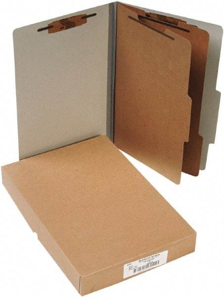 ACCO - 14 x 8 1/2", Legal, Gray, File Folders with Top Tab - Right of Center Tab Cut Location - Makers Industrial Supply