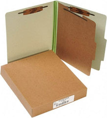 ACCO - 11 x 8 1/2", Letter Size, Leaf Green, File Folders with Top Tab - Right of Center Tab Cut Location - Makers Industrial Supply