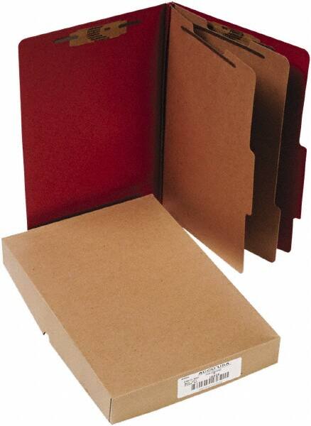 ACCO - 14 x 8 1/2", Legal, Earth Red, File Folders with Top Tab - Right of Center Tab Cut Location - Makers Industrial Supply