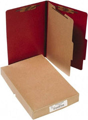 ACCO - 14 x 8 1/2", Legal, Earth Red, File Folders with Top Tab - Right of Center Tab Cut Location - Makers Industrial Supply