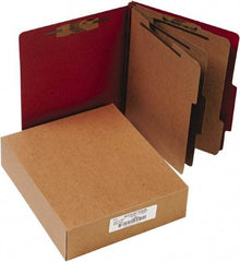 ACCO - 11 x 8 1/2", Letter Size, Earth Red, File Folders with Top Tab - Right of Center Tab Cut Location - Makers Industrial Supply