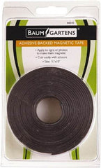 Baum/Gartens - 120" Long x 1/2" Wide x 1/8" Thick Flexible Magnetic Strip - Adhesive Back, Black - Makers Industrial Supply