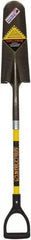 SEYMOUR-MIDWEST - 16" High x 5-1/2" Wide Round Steel Spade - 29" Long Fiberglass D-Grip Handle, Front Turned - Makers Industrial Supply