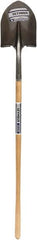 SEYMOUR-MIDWEST - 12" High x 8-3/4" Wide Round Steel Shovel - 48" Long Wood Straight Handle, Front Turned - Makers Industrial Supply