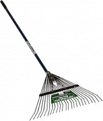 SEYMOUR-MIDWEST - Spring Brace Rake with 54" Straight Aluminum Handle - 1/2" Blade Width, 24 Tines, 13" Tine Length - Makers Industrial Supply