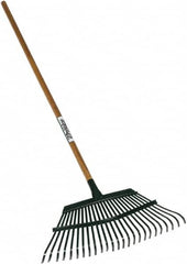 SEYMOUR-MIDWEST - Shrub Rake with 48" Straight Vinyl Coated Steel Handle - 1/2" Blade Width, 31 Tines, 7" Tine Length - Makers Industrial Supply