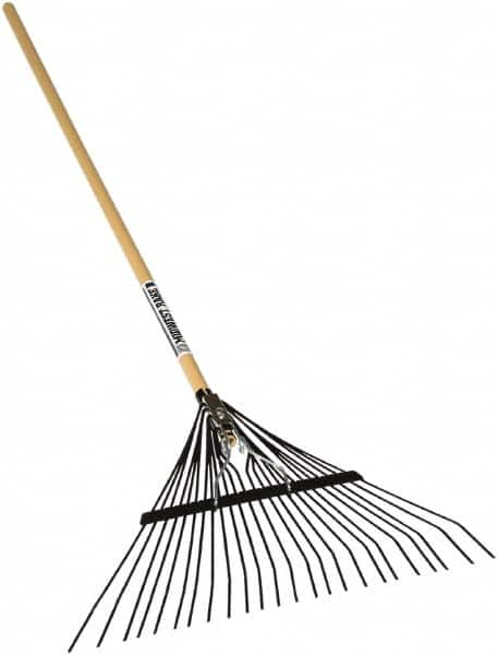 SEYMOUR-MIDWEST - Leaf Rake with 54" Straight Wood Handle - 1/2" Blade Width, 24 Tines, 10" Tine Length - Makers Industrial Supply