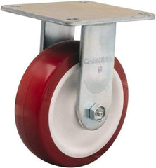 Hamilton - 6" Diam x 2" Wide x 7-1/2" OAH Top Plate Mount Rigid Caster - Polyurethane Mold on Polypropylene, 900 Lb Capacity, Straight Roller Bearing, 5 x 5-1/2" Plate - Makers Industrial Supply