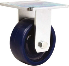 Hamilton - 5" Diam x 2" Wide x 6-1/2" OAH Top Plate Mount Rigid Caster - Polyurethane, 900 Lb Capacity, Sealed Precision Ball Bearing, 5 x 5-1/2" Plate - Makers Industrial Supply