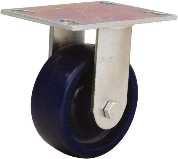 Hamilton - 5" Diam x 2" Wide x 6-1/2" OAH Top Plate Mount Rigid Caster - Polyurethane, 900 Lb Capacity, Sealed Precision Ball Bearing, 4-1/2 x 6-1/4" Plate - Makers Industrial Supply