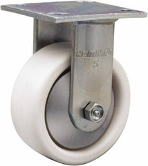 Hamilton - 5" Diam x 2" Wide x 6-1/2" OAH Top Plate Mount Rigid Caster - Polyolefin, 650 Lb Capacity, Delrin Bearing, 4 x 4-1/2" Plate - Makers Industrial Supply