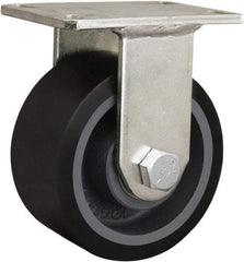 Hamilton - 8" Diam x 2-3/4" Wide, Iron Rigid Caster - 2,500 Lb Capacity, Top Plate Mount, 5-1/4" x 7-1/4" Plate, Tapered Roller Bearing - Makers Industrial Supply