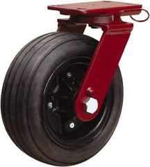 Hamilton - 10" Diam x 4" Wide, Rubber Swivel Caster - 2,000 Lb Capacity, Top Plate Mount, 4-1/2" x 6-1/2" Plate, Tapered Roller Bearing - Makers Industrial Supply