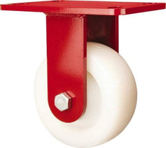 Hamilton - 5" Diam x 2" Wide x 6-1/2" OAH Top Plate Mount Rigid Caster - Nylon, 900 Lb Capacity, Sealed Precision Ball Bearing, 4 x 5" Plate - Makers Industrial Supply